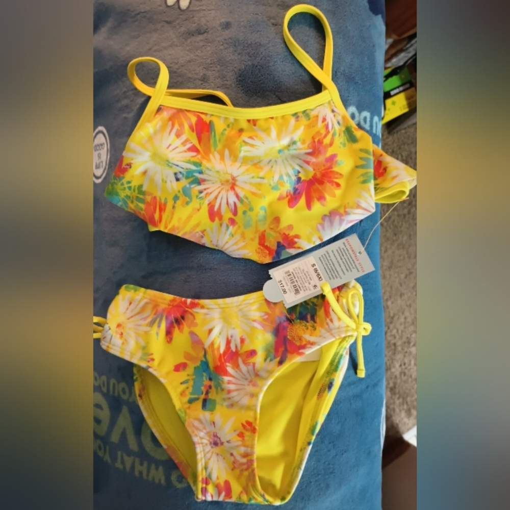 NWT S(6/6X) Girl's 2pc swimsuits (LOT of 4) art class & Cat & Jack
